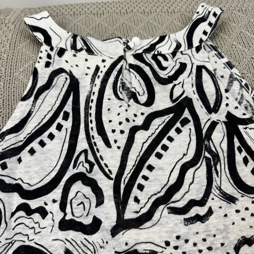 C&C California Women’s Linen Abstract Black and White Women's Top ~ M - Picture 10 of 12